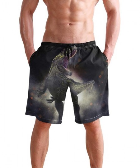 Board Shorts Men's Quick Dry Swim Trunks with Pockets Beach Board Shorts Bathing Suits - 3d Allosaurus - C1195W3Z2WW