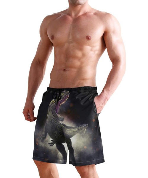 Board Shorts Men's Quick Dry Swim Trunks with Pockets Beach Board Shorts Bathing Suits - 3d Allosaurus - C1195W3Z2WW