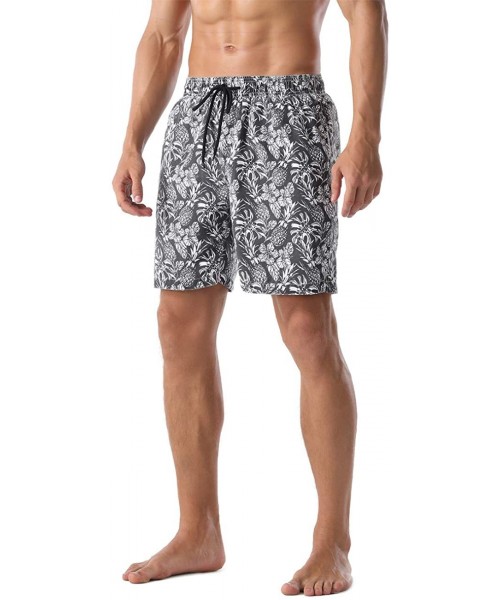 Trunks Men's Swim Trunks Retro Soft Washed Drawstring Workout Shorts Men - Black-281 - CP18YH8T733