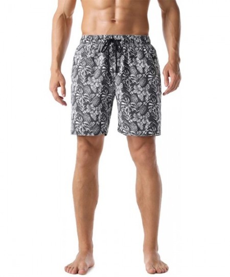 Trunks Men's Swim Trunks Retro Soft Washed Drawstring Workout Shorts Men - Black-281 - CP18YH8T733