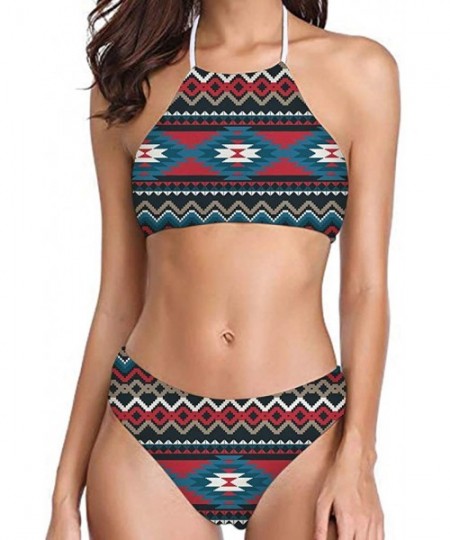 Sets Women Tank Bikini Sets 2 Piece Summer Holiday Swimwear Sporty Beach Wear - Aztec B - CN194LDWS8D