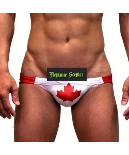 Briefs Men Sexy Contour Pouch- Low Rise- Swimming Briefs -National Flag - Ns-608 (Canada) - CG12K8IUKCX