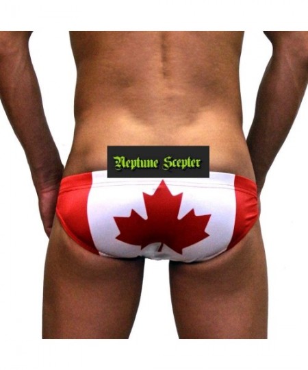 Briefs Men Sexy Contour Pouch- Low Rise- Swimming Briefs -National Flag - Ns-608 (Canada) - CG12K8IUKCX