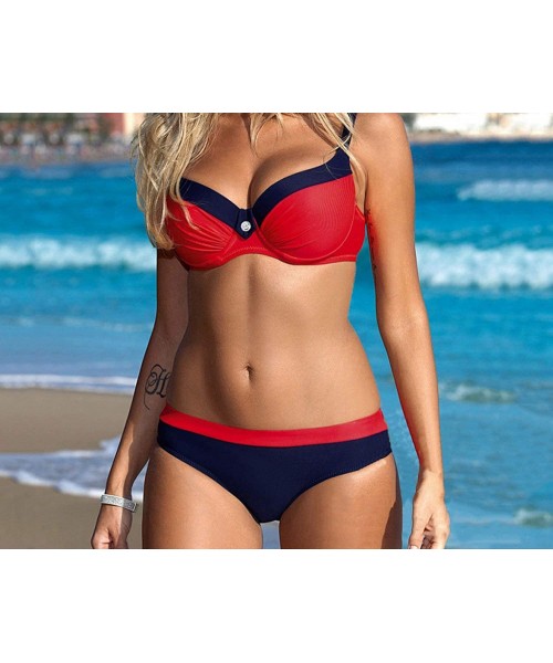 Sets Womens Padded Push-Up Bra Bikini Set Swimsuit Bathing Suit Swimwear Beachwear Flawless Women's Swimsuits - B - CX18T9OH3E0