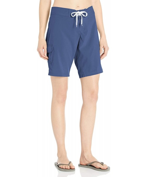 Board Shorts Women's Marina Solid Stretch Boardshort - Navy - CS12BXYY8J7