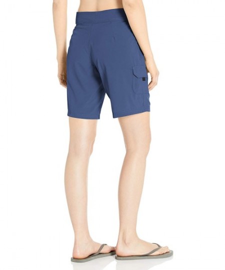 Board Shorts Women's Marina Solid Stretch Boardshort - Navy - CS12BXYY8J7