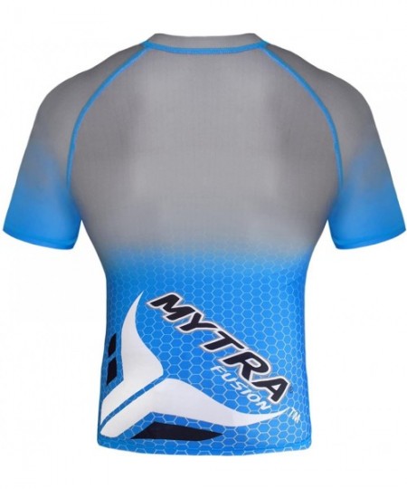 Rash Guards Mens & Boys PowerLayer Compression Base Layer Baselayer Top Long Sleeve - Blue Grey - CS1855NKIO5