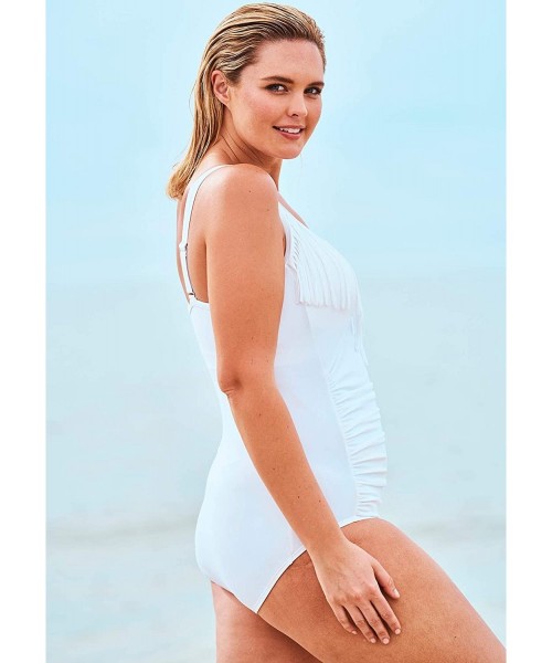 One-Pieces Women's Plus Size Fringe One-Piece Swimsuit - White (1345) - CM1963SCWA0