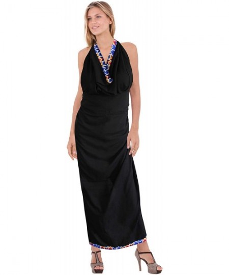 Cover-Ups Women's Swimsuit Cover Up Beach Wrap Skirt Hawaii Sarongs Solid Plain - Halloween Black_m465 - CS12F88BFRR