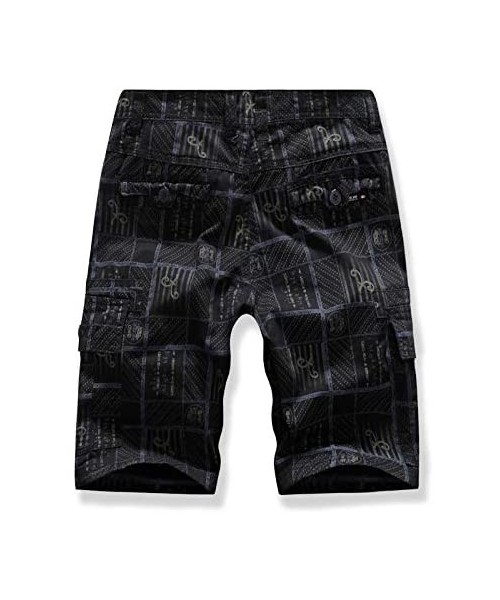 Board Shorts Men's Cotton Casual Multi Pockets Comfort Cargo Shorts Business Pants for Men Sport Training Trouser - Black - C...