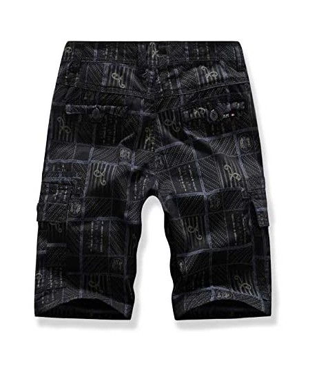 Board Shorts Men's Cotton Casual Multi Pockets Comfort Cargo Shorts Business Pants for Men Sport Training Trouser - Black - C...