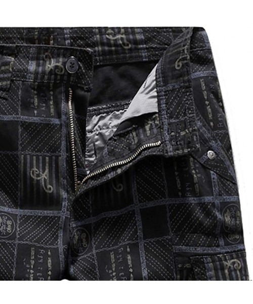 Board Shorts Men's Cotton Casual Multi Pockets Comfort Cargo Shorts Business Pants for Men Sport Training Trouser - Black - C...