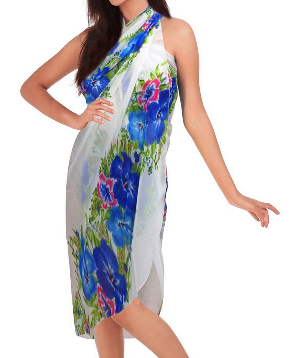 Cover-Ups Women's Sarong Swimwear Cover-Up Wrap Tie Skirt Plus Size Full Long J - Ghost White_c381 - CL11F0U0E0N