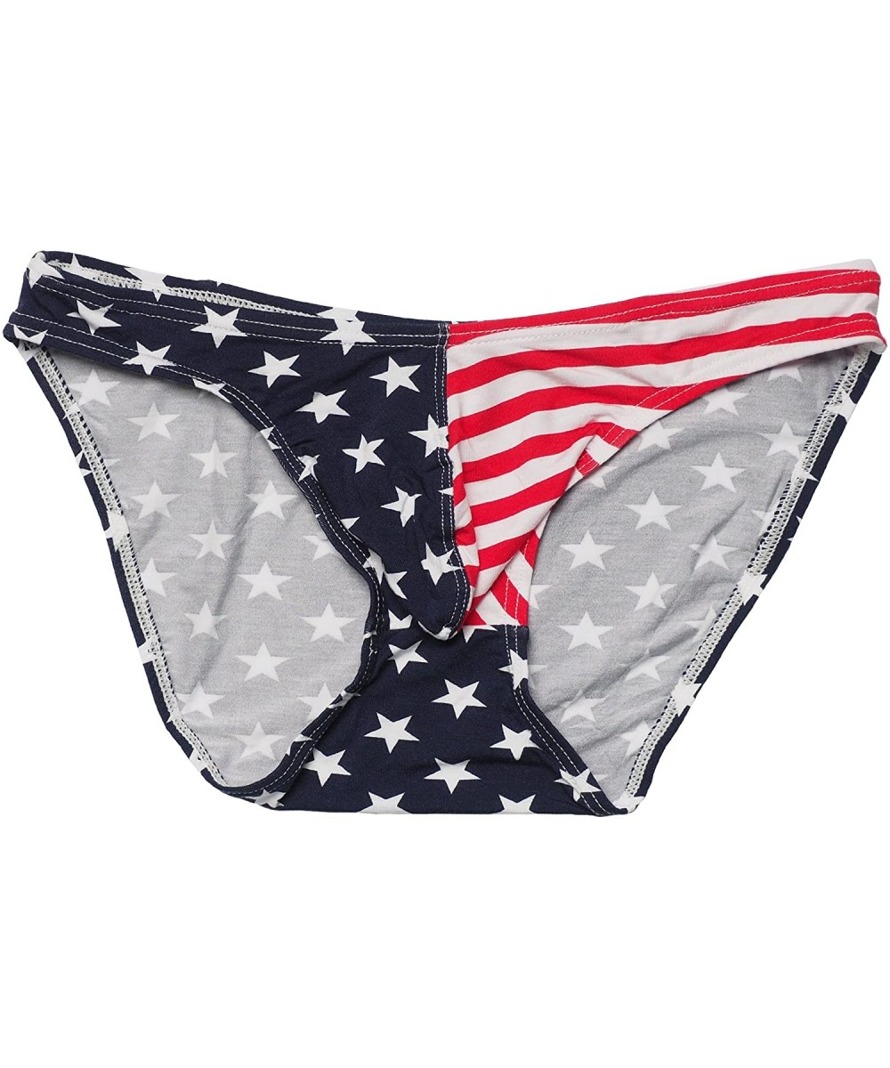 Briefs Mens Flag Underwear American Flag Printed Boxers and Thong G-String Briefs - F03-stripe - CJ12L5HCXL7