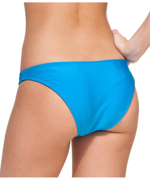 Bottoms Women's New Liquid or Shiny Bikini Swimsuit Bottom - Turquoise - CC11K5NM8E5