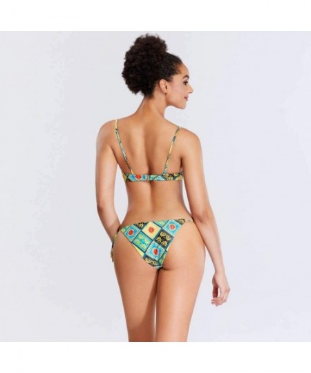 Sets Swimsuits for Women High Waisted Bikini Sexy Two Piece Bathing Suits Tummy Control Swimwear - 9089green - CO19CL5ZEQ9