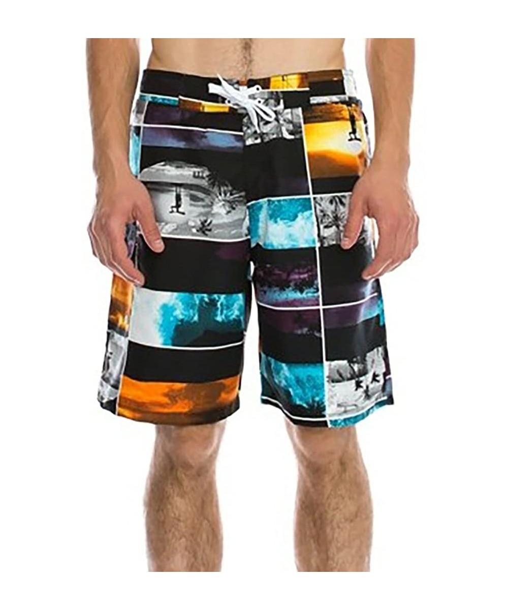 Board Shorts Men's Drawstring Waistband Side Pocket Swimwear Boardshorts - Surfer - CZ17YUCYCIW