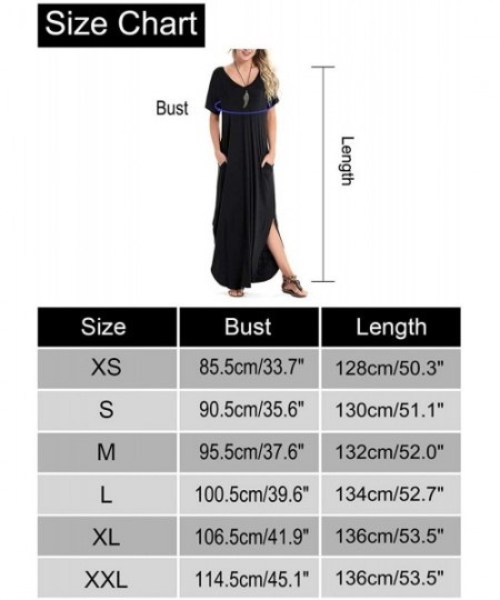 Cover-Ups Women's Short Sleeve V Neck Pocket Casual Side Split Beach Long Maxi Dress - Army Green - CE18CIN309O