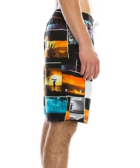 Board Shorts Men's Drawstring Waistband Side Pocket Swimwear Boardshorts - Surfer - CZ17YUCYCIW