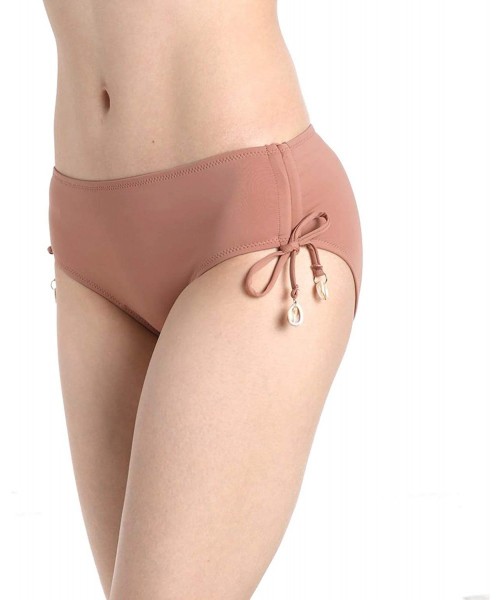 Sets Bikini Bottoms with Side Ties- Adjustable Swimwear for Women- Bathing Suits Swimsuits Bottom - Brown - CZ194TSM7H6