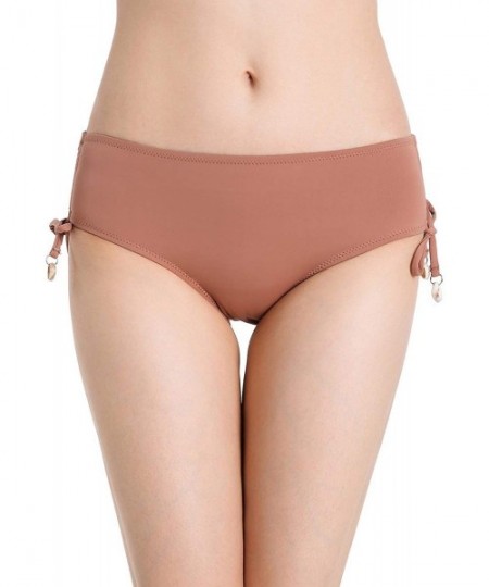 Sets Bikini Bottoms with Side Ties- Adjustable Swimwear for Women- Bathing Suits Swimsuits Bottom - Brown - CZ194TSM7H6