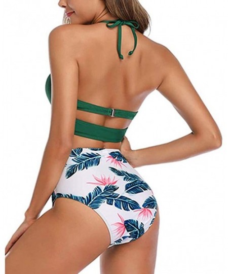 Sets Swimsuits for Women Tummy Control-Floral Ruffle Bikini Push Up Swimsuit High Waisted Bottom V Neck 2 Pieces Bathing Suit...