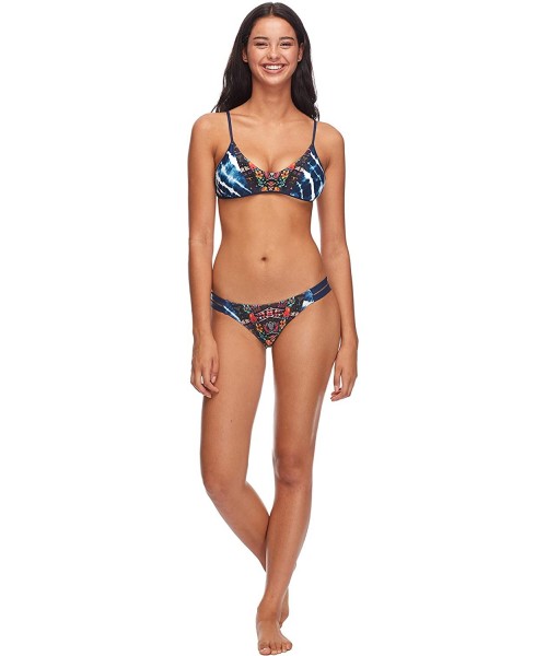 Tankinis Women's Low Rider Mid Rise Bikini Bottom Swimsuit - Athena Navy Print - CF18ICAOXTT