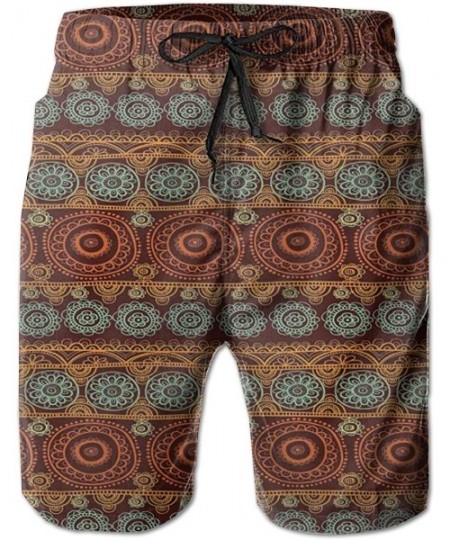 Board Shorts Men's Boardshort- Earth Tones Quick Dry Swim Trunks- Lightweight Swimwear Bathing Suits with Drawstring - C7195U...