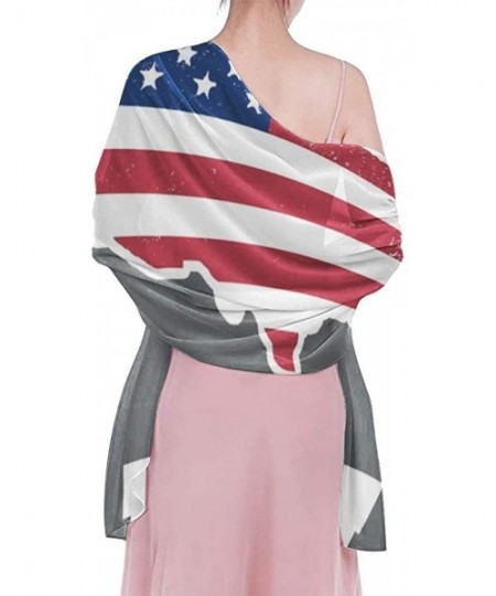 Cover-Ups Women Fashion Shawl Wrap Summer Vacation Beach Towels Swimsuit Cover Up - American Flag Patriotic Usa Map Grey - C9...