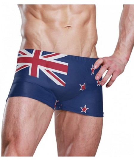 Racing New Zealand Flag Men's Swim Trunks Square Leg Swimsuit Swimwear Boxer Brief - New Zealand Flag - CK18TMUA7SY