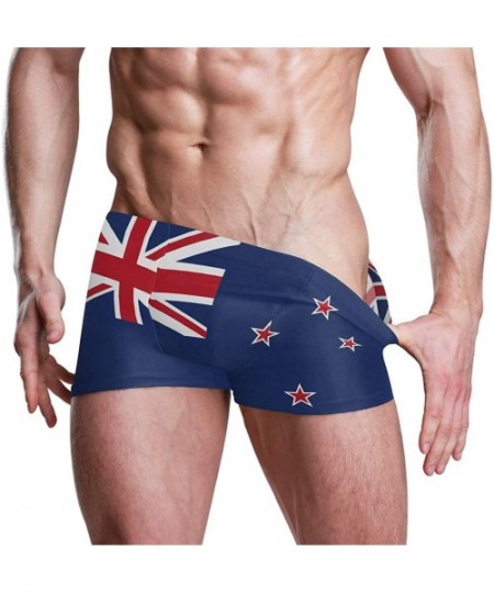 Racing New Zealand Flag Men's Swim Trunks Square Leg Swimsuit Swimwear Boxer Brief - New Zealand Flag - CK18TMUA7SY