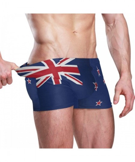 Racing New Zealand Flag Men's Swim Trunks Square Leg Swimsuit Swimwear Boxer Brief - New Zealand Flag - CK18TMUA7SY