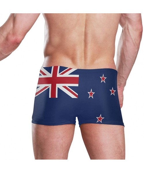 Racing New Zealand Flag Men's Swim Trunks Square Leg Swimsuit Swimwear Boxer Brief - New Zealand Flag - CK18TMUA7SY