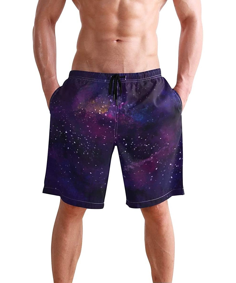 Board Shorts Men's Swim Trunks Japanese Cherry Blossom with Mount Fuji Quick Dry Beach Board Shorts with Pockets - Nebula Gal...