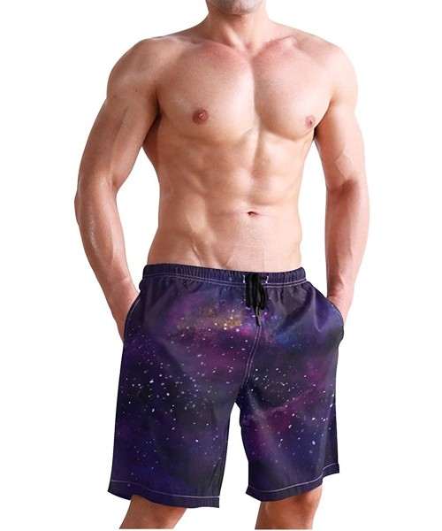 Board Shorts Men's Swim Trunks Japanese Cherry Blossom with Mount Fuji Quick Dry Beach Board Shorts with Pockets - Nebula Gal...