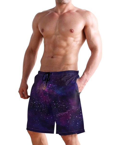 Board Shorts Men's Swim Trunks Japanese Cherry Blossom with Mount Fuji Quick Dry Beach Board Shorts with Pockets - Nebula Gal...