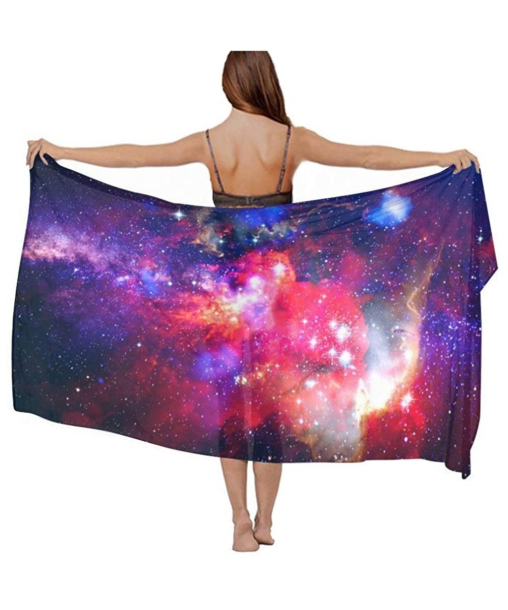 Cover-Ups Women Fashion Shawl Wrap Summer Vacation Beach Towels Swimsuit Cover Up - Space Galaxy - CV190TSC3GW