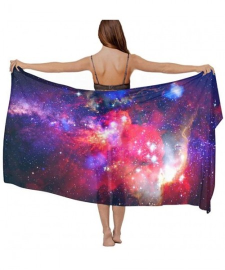 Cover-Ups Women Fashion Shawl Wrap Summer Vacation Beach Towels Swimsuit Cover Up - Space Galaxy - CV190TSC3GW