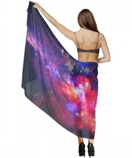 Cover-Ups Women Fashion Shawl Wrap Summer Vacation Beach Towels Swimsuit Cover Up - Space Galaxy - CV190TSC3GW