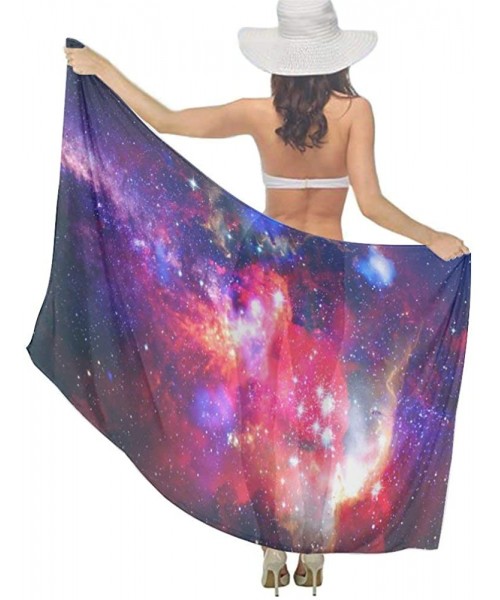 Cover-Ups Women Fashion Shawl Wrap Summer Vacation Beach Towels Swimsuit Cover Up - Space Galaxy - CV190TSC3GW