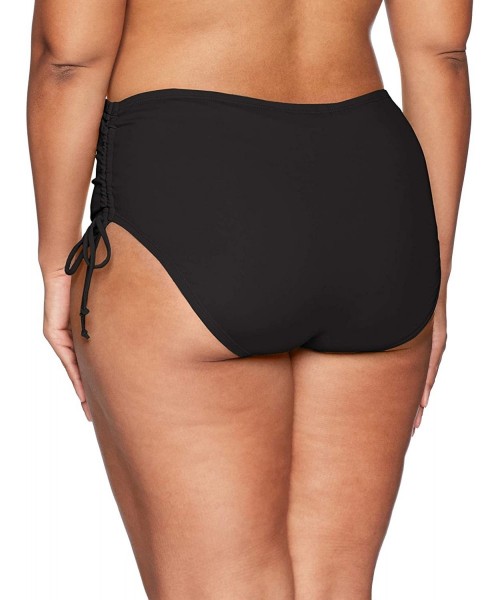 Bottoms Women's Plus-Size Hayden High Waisted Bikini Swimsuit Bottom with Adjustable Side Ties - Paloma Beach Black - CT186I0...