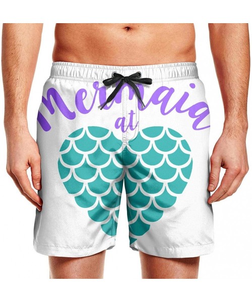 Board Shorts Men's Board Shorts Quick Dry Lime Fruit Swim Board Trunks - Mermaid at Heart - C618T4TXW6L