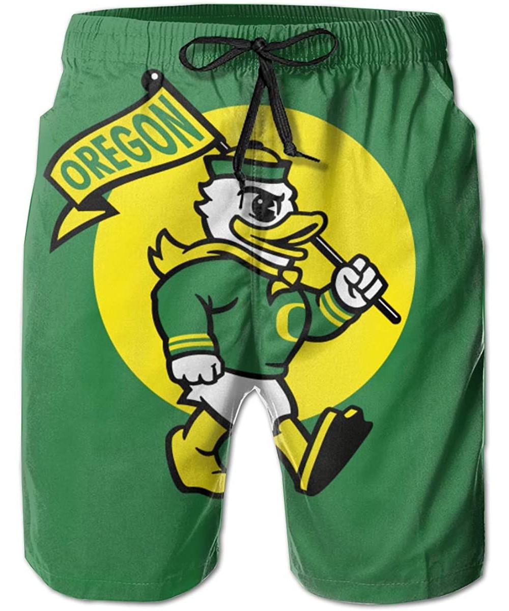 Board Shorts Men's Quick Dry Swim Shorts with Mesh Lining Swimwear Bathing Suits Leisure Shorts - Oregon Ducks-13 - C9190T2CUGC