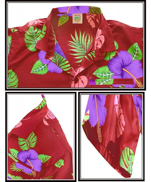 Cover-Ups Men's Classic Cool Shirt Fashion Short Sleeve Hawaiian Shirt - Spooky Red_w341 - CE12DDPN46R