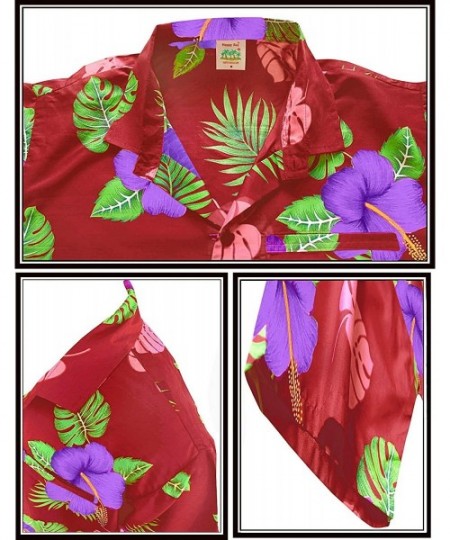 Cover-Ups Men's Classic Cool Shirt Fashion Short Sleeve Hawaiian Shirt - Spooky Red_w341 - CE12DDPN46R