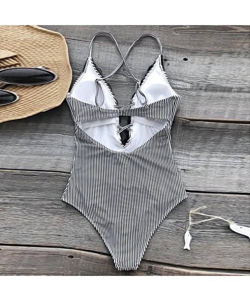 One-Pieces Women's Swimsuits Ladies Vintage Lace One Piece Bikini Sets Beach Swimwear Bathing Suit - A-black - C2195WOLSEX