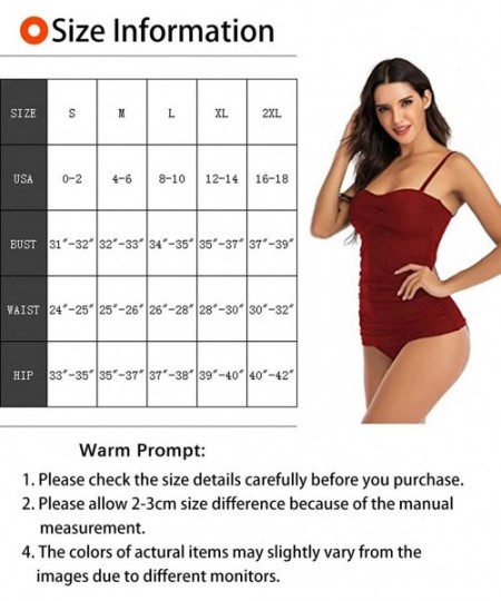 Racing Tankini Swimsuits for Women Plus Size Swimwear Tummy Control Two Piece Bathing Suits - Wine Red - CU192SIECGM