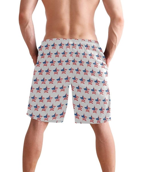 Board Shorts Men's Quick Dry Swim Trunks with Pockets Beach Board Shorts Bathing Suits - Patriotic American Flag Usa Stars - ...