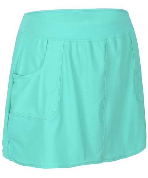 Board Shorts Women's Slit Side Quick Drying Swim Skirt with Pockets - Tile Blue - CO18D0G380Q