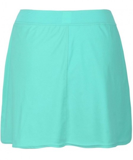 Board Shorts Women's Slit Side Quick Drying Swim Skirt with Pockets - Tile Blue - CO18D0G380Q